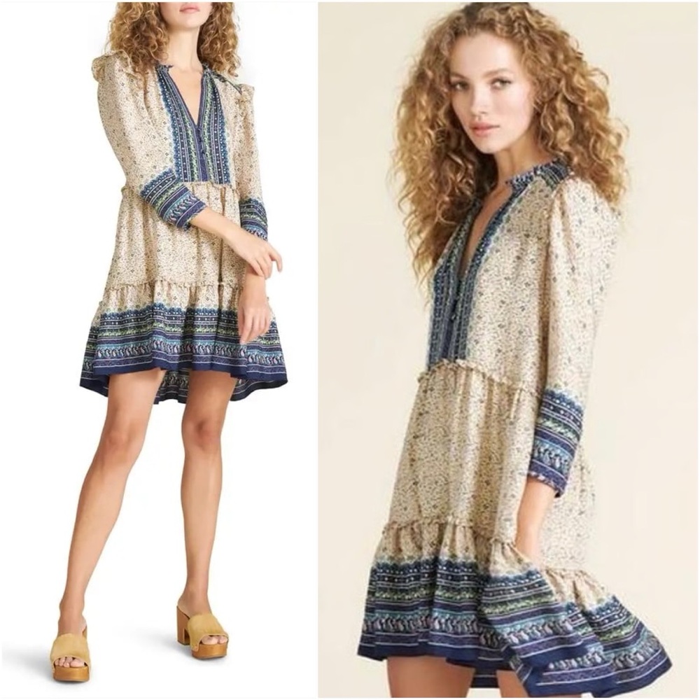 VERONICA BEARD Lumi Mix Print Silk Dress - Multi - Like new! Sz S.